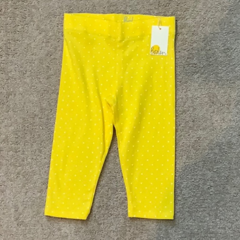 Mini Boden Girls Crop Leggings Yellow Size 6-7Y